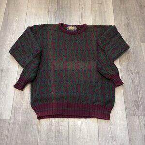 Vintage Polo Ralph Lauren‎ Sweater Men’s XL USA Made Heavyweight Green Wine Blue